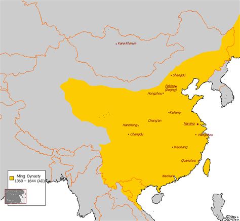 ming china major areas of territorial expanion